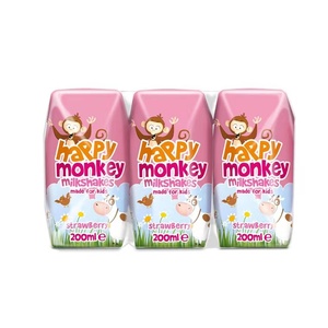 Happy Monkey 快乐小猴草莓味奶昔（200ml*3盒）*8/箱